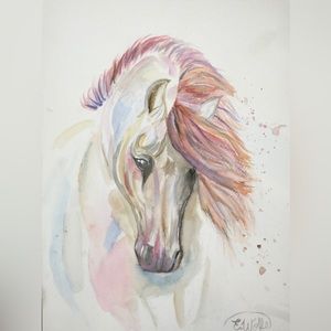 Horse original watercolor art